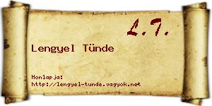 Lengyel Tünde névjegykártya